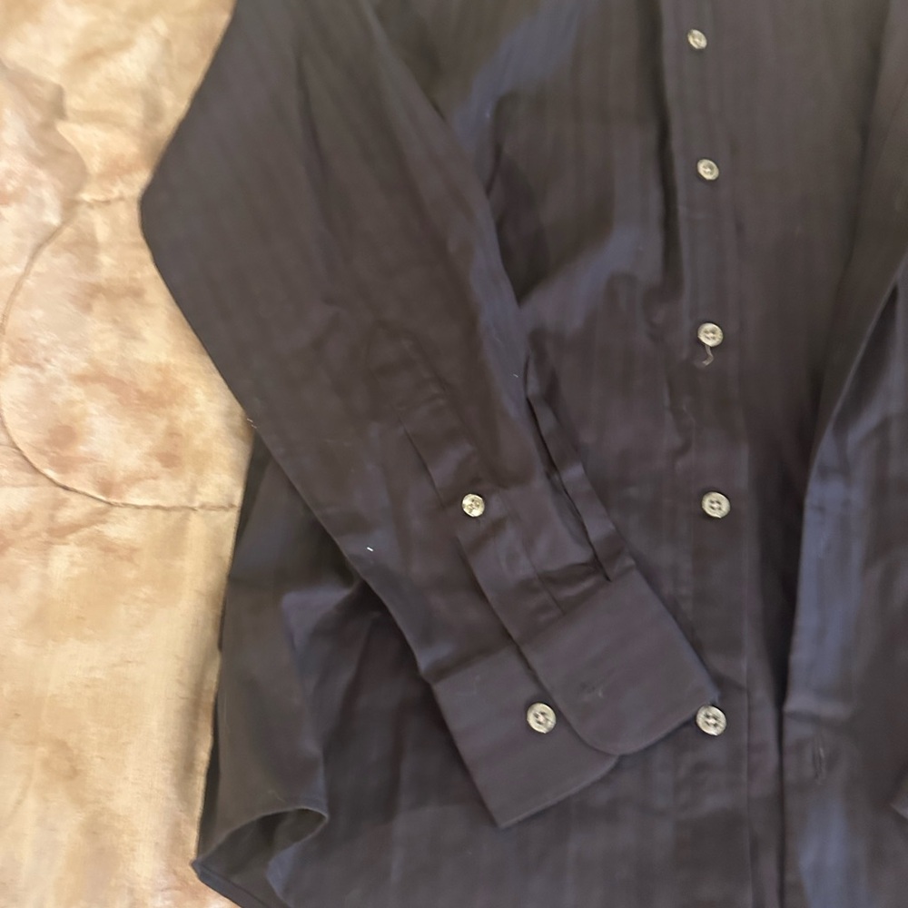 Perry Ellis Deep Brown Button-Up Shirt NWT MED - Picture 5 of 8